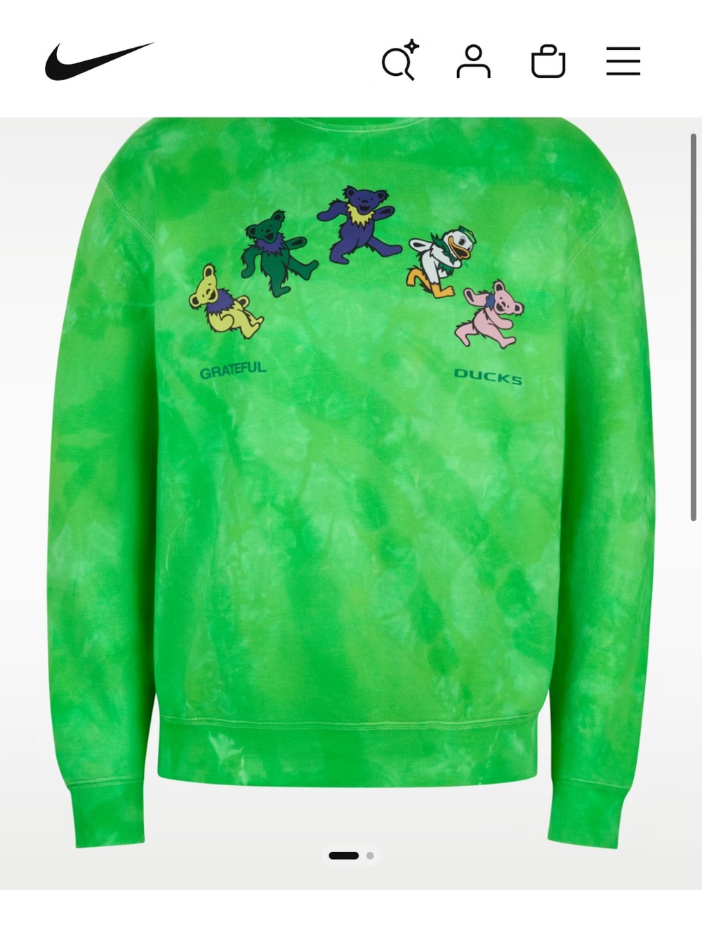 Nike x Grateful Dead x Oregon Ducks tie-dye sweatshirt SOLD OUT